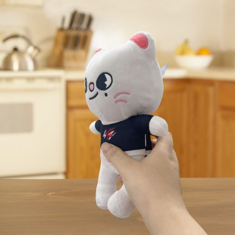 Soft Plush Bear Stuffed Animal Doll with Expressive Eyes & Pink Ears