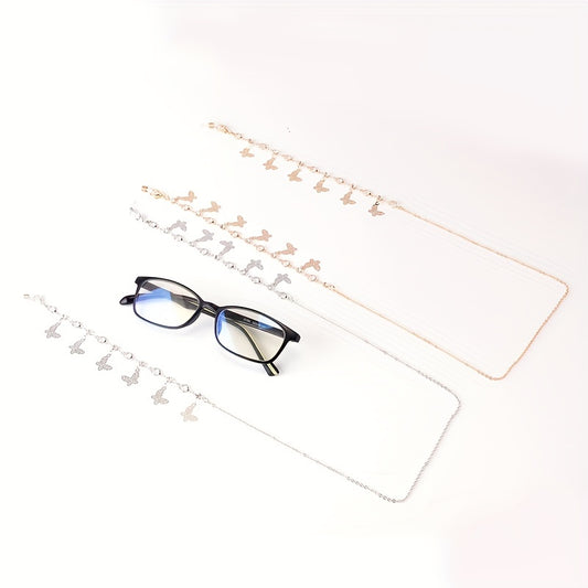 Metal Glasses Chain Butterfly Tassel Pendant Mask Glasses Accessories