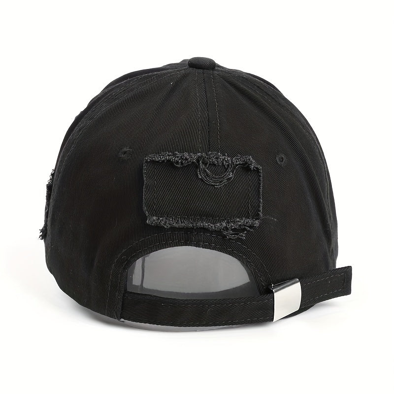 Ripped Baseball Cap Adjustable Cotton Dad Hat Casual Sun Hats