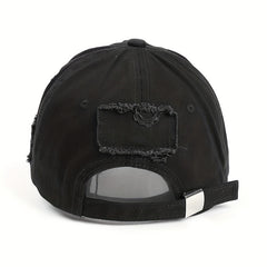 Ripped Baseball Cap Adjustable Cotton Dad Hat Casual Sun Hats