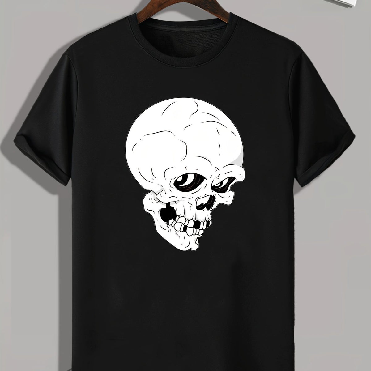 Skull Print Men's Graphic T shirt for Summer