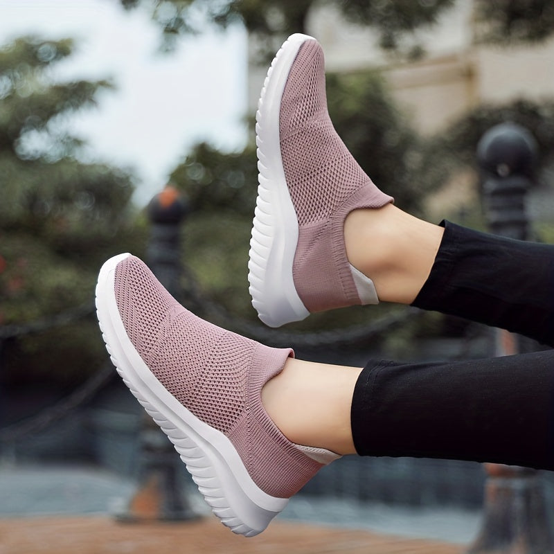 Women's Comfy Knit Sock Sneakers Lace Up Slip On Low Top Shoes