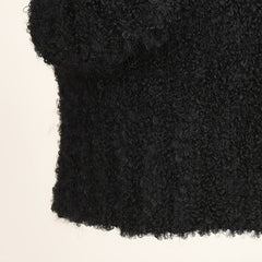 Ladies Short Fleece Hat Solid Outdoor Winter Warm Knitted Hat