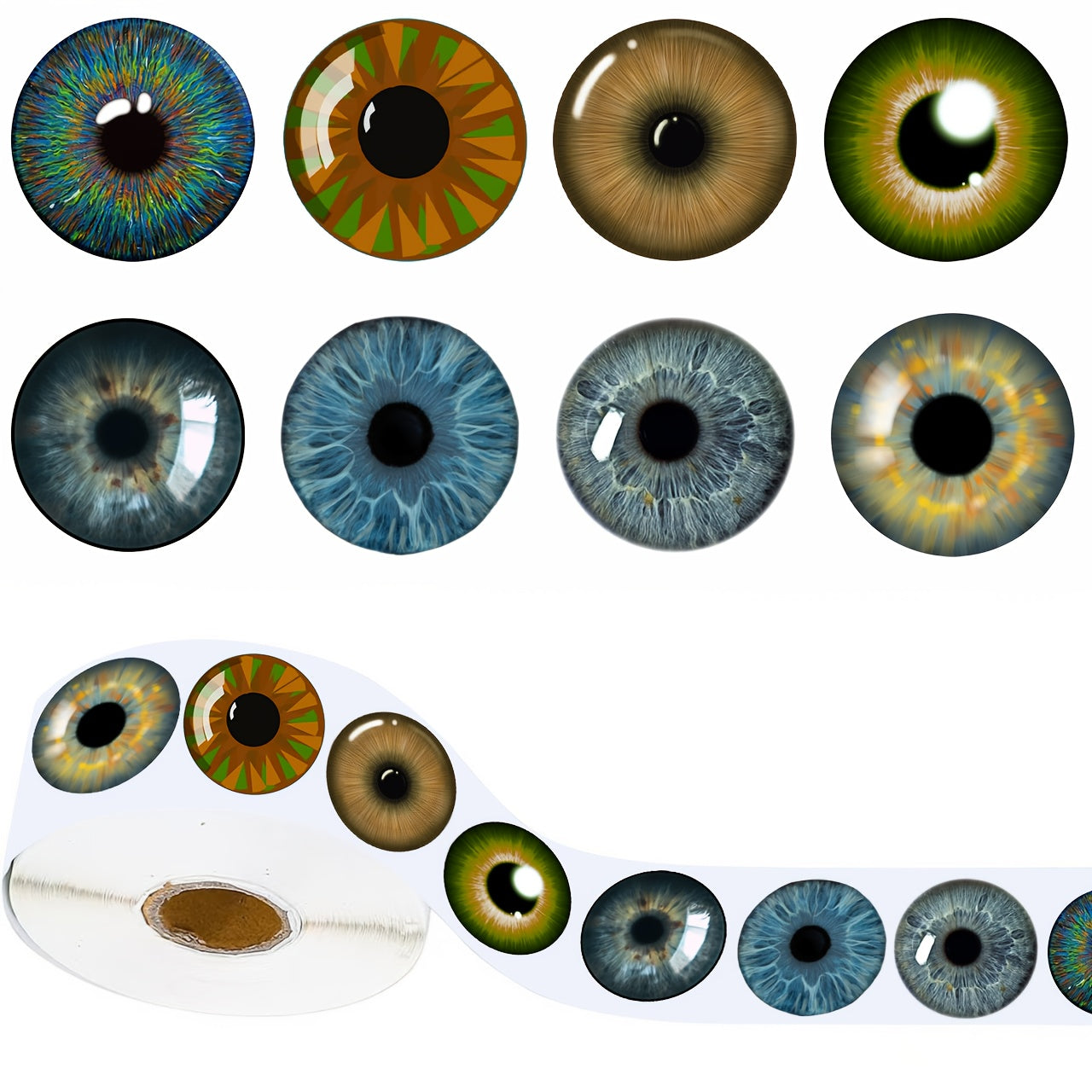 500pcs Colorful Eyeball Graffiti Sticker Roll for Laptop Phone