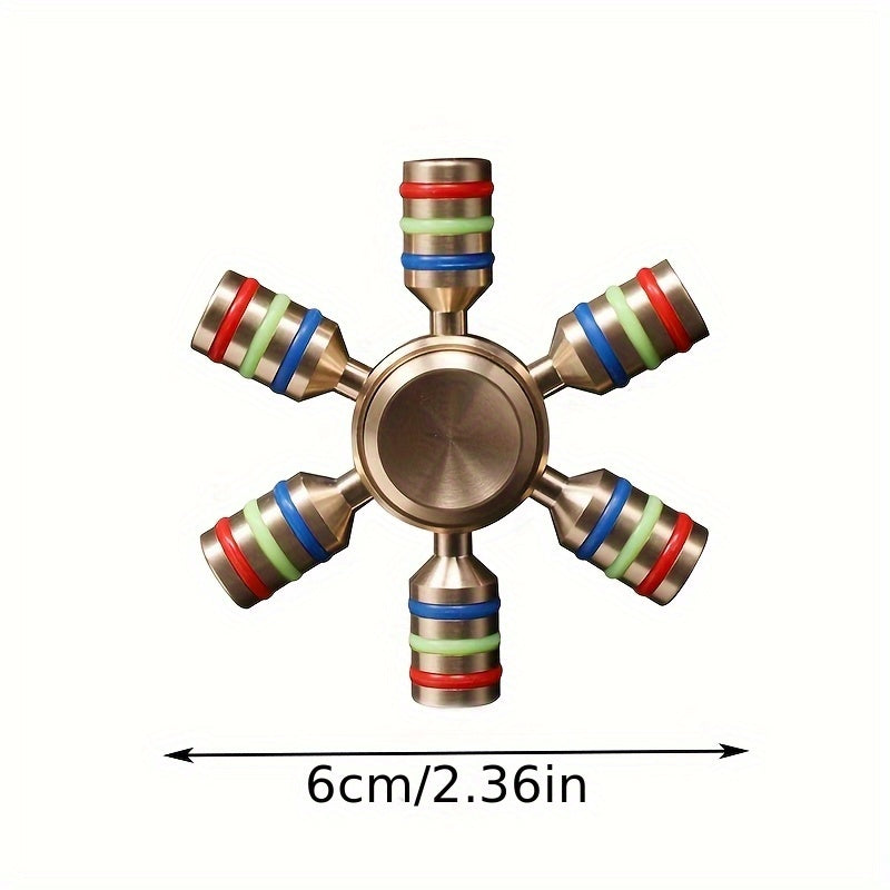 Metal Finger Spinner Toy Ancient Bronze Finish Beads Long Spin Focus Trainer