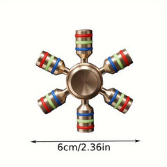 Metal Finger Spinner Toy Ancient Bronze Finish Beads Long Spin Focus Trainer