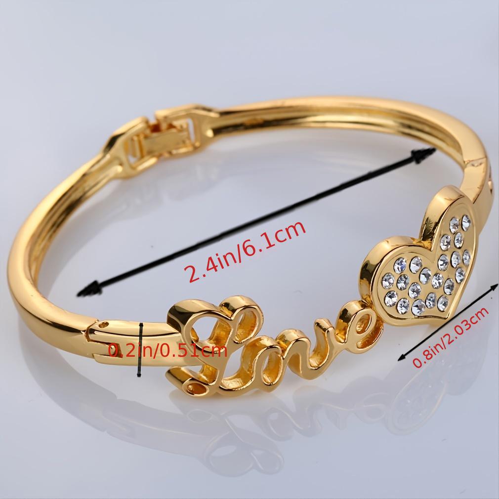 Romantic Copper Bangle Bracelet with Zirconia Inlay