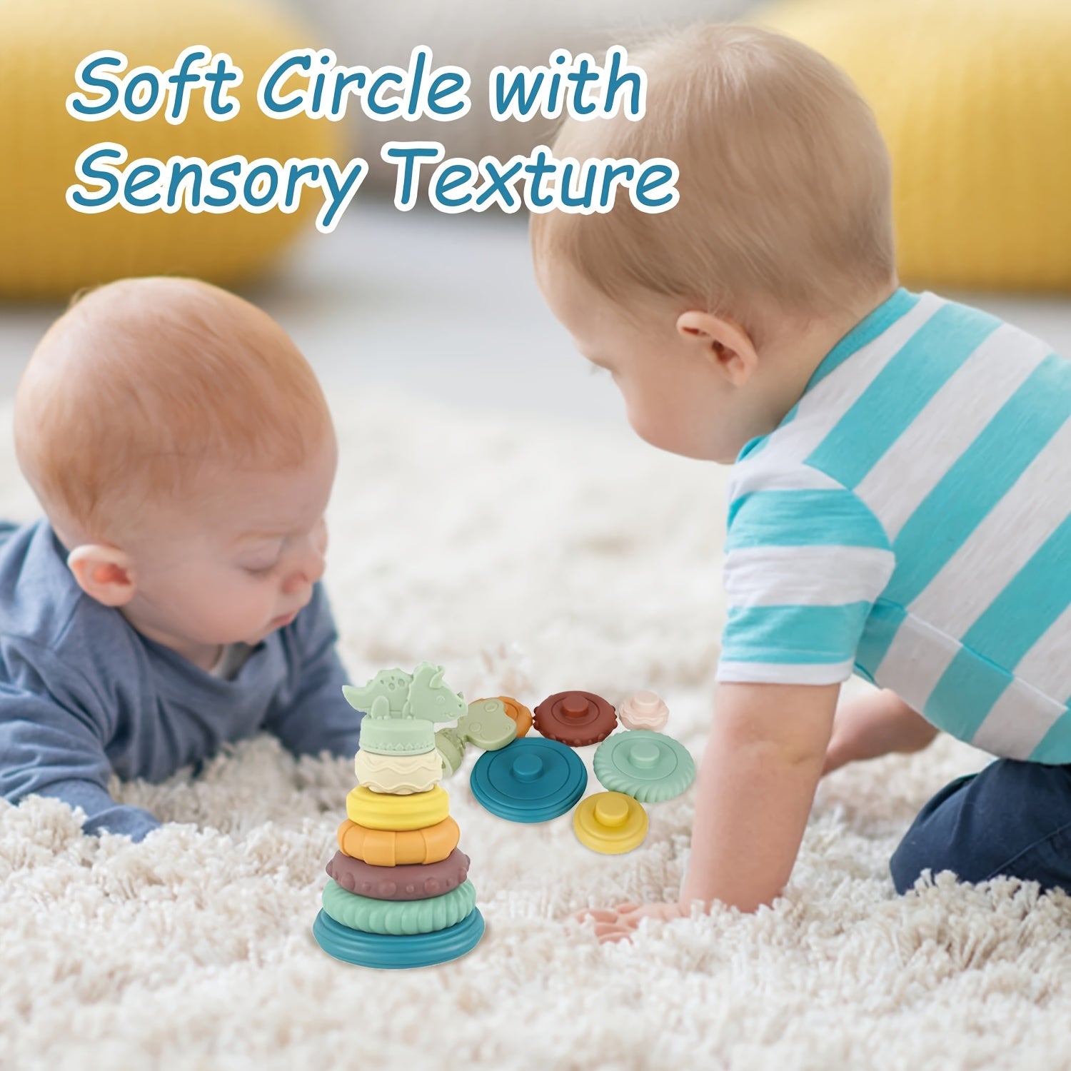 Silicone Stacking Rings Toy for Toddlers Educational Recognition