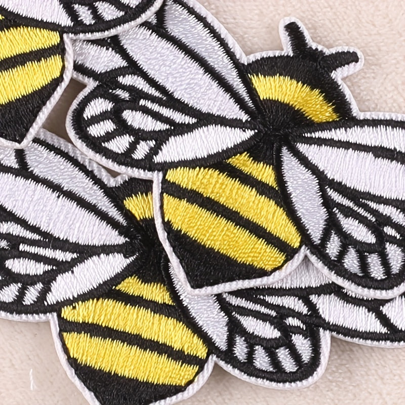 3pcs Bee Embroidery Patches Ironing Stickers DIY Girls Clothing Accessory