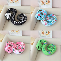 Realistic Planted Snake Plush Toy Skull Snake Peach Blossom Green Snake Doll