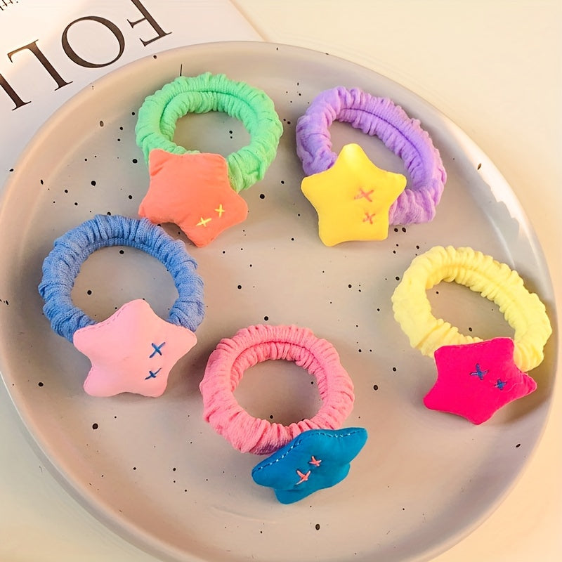 5pcs Star Hair Tie Hair Bands Ponytail Holders Hair Accessories For Baby Girls