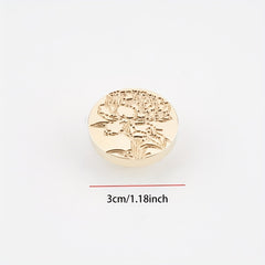 Copper Head Letter Seal Flower Grass Stamp for Embellishment
