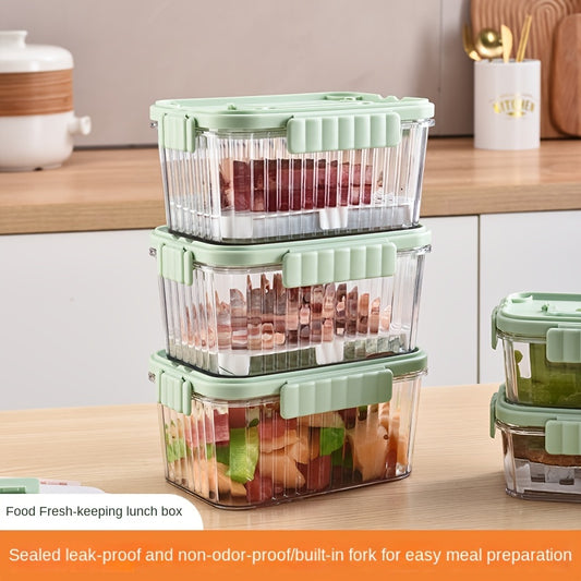 Portable Fruit Box With Fork for Outdoor Camping Fresh Keeping
