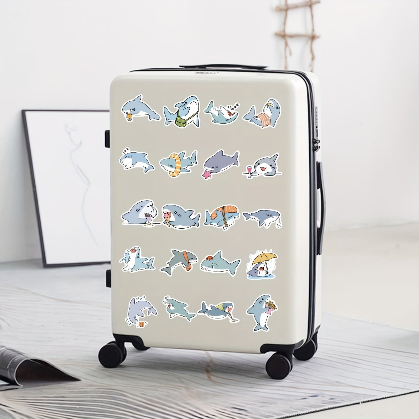 51 Whimsical Gray Shark Stickers Vinyl Decals for Laptops