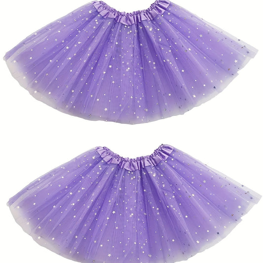 Toddler Girls Sequin Stars Tutu Skirt For Party Ballet Dance Princess Costume