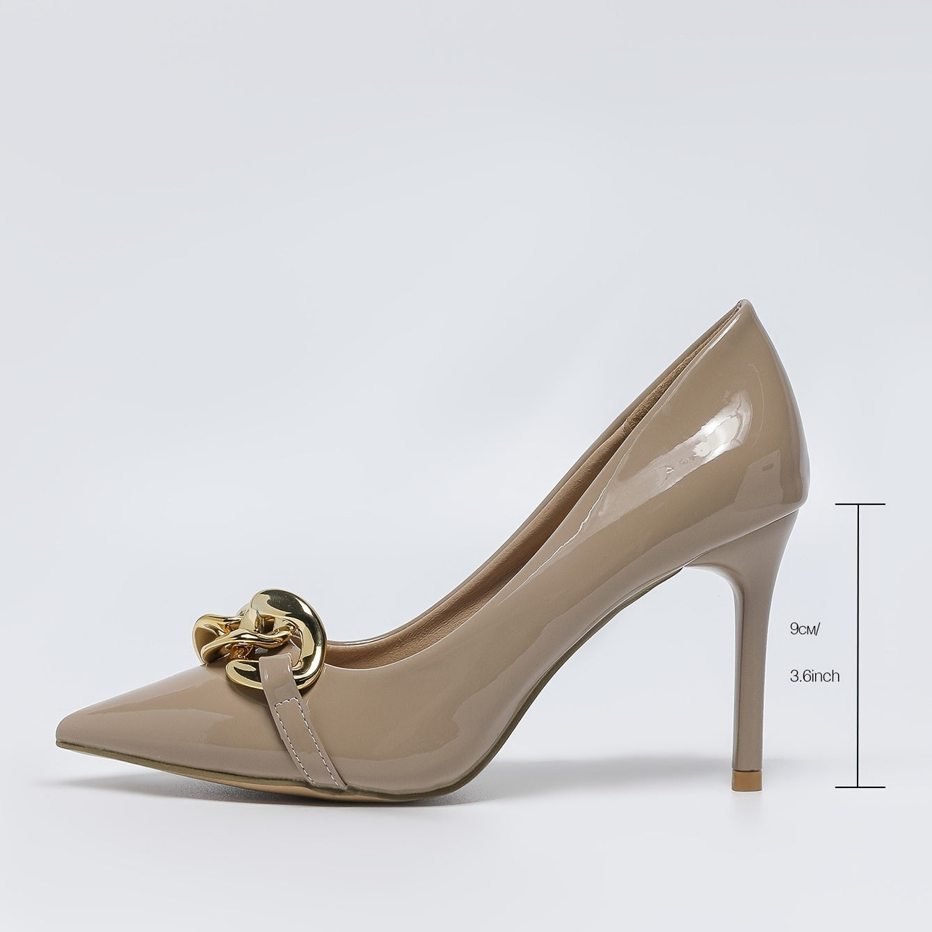 Metal Decor Pointed Toe High Heels Stiletto Pumps