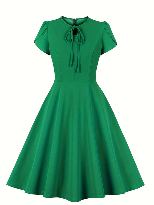  Casual Dress Women's Plus Solid Petal Sleeve Dress