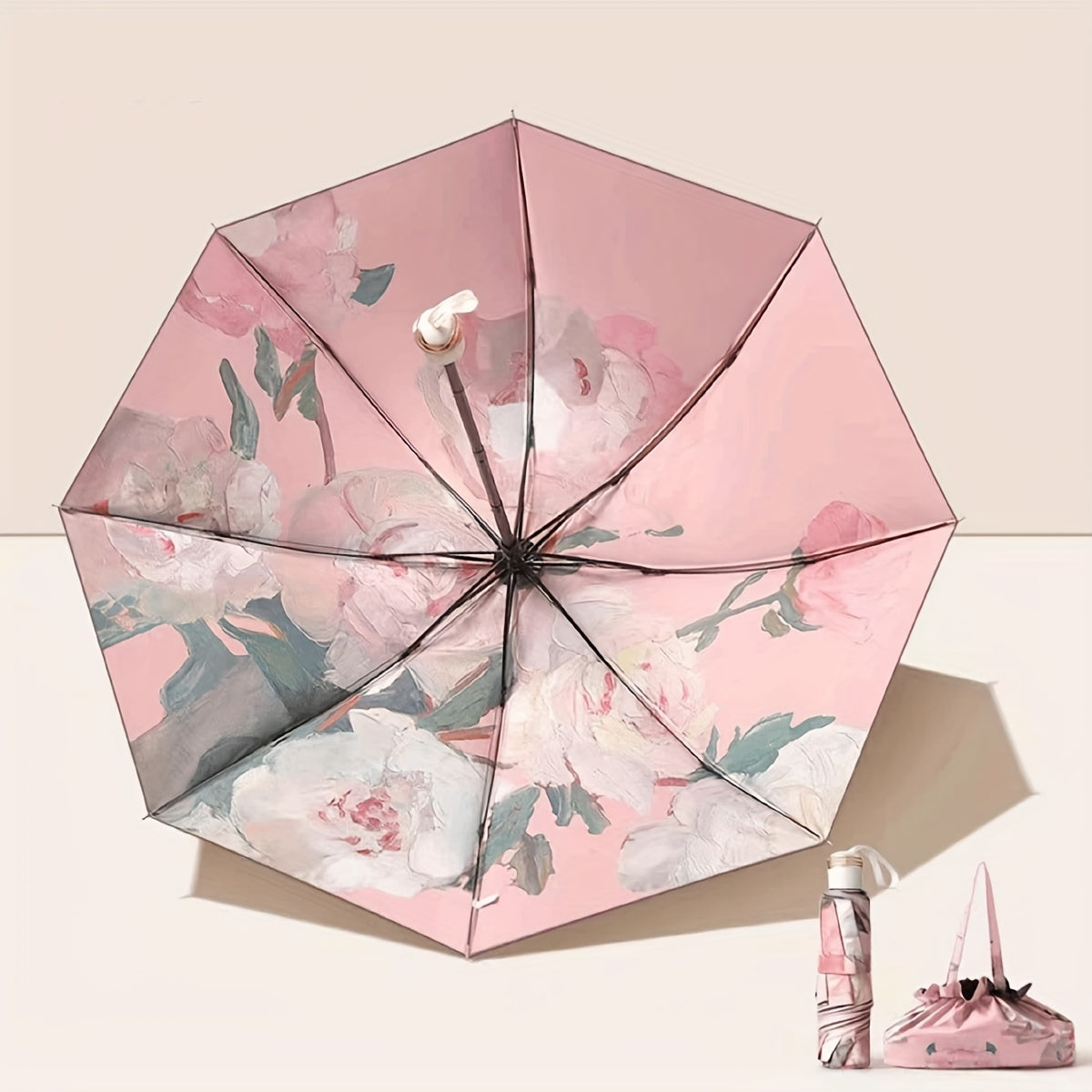 Floral Princess Girls Women's UV Protection Compact Umbrella