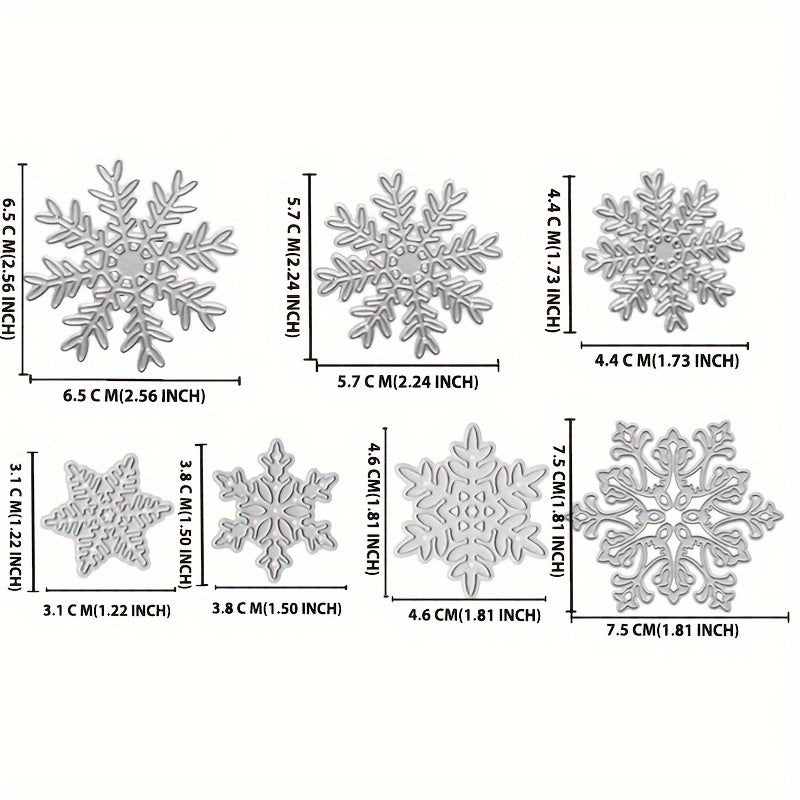 7pcs Snowflake Dies Christmas Die Cuts Winter Holiday Scrapbooking
