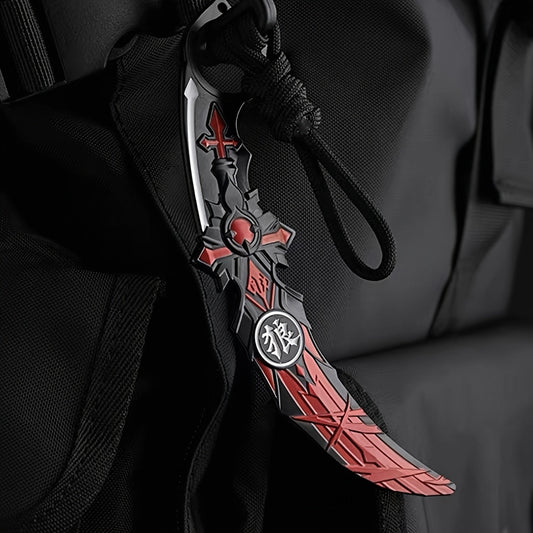 Mini Sword Keychain Alloy Weapon Model Unsharpened Blade Pendant Collectible