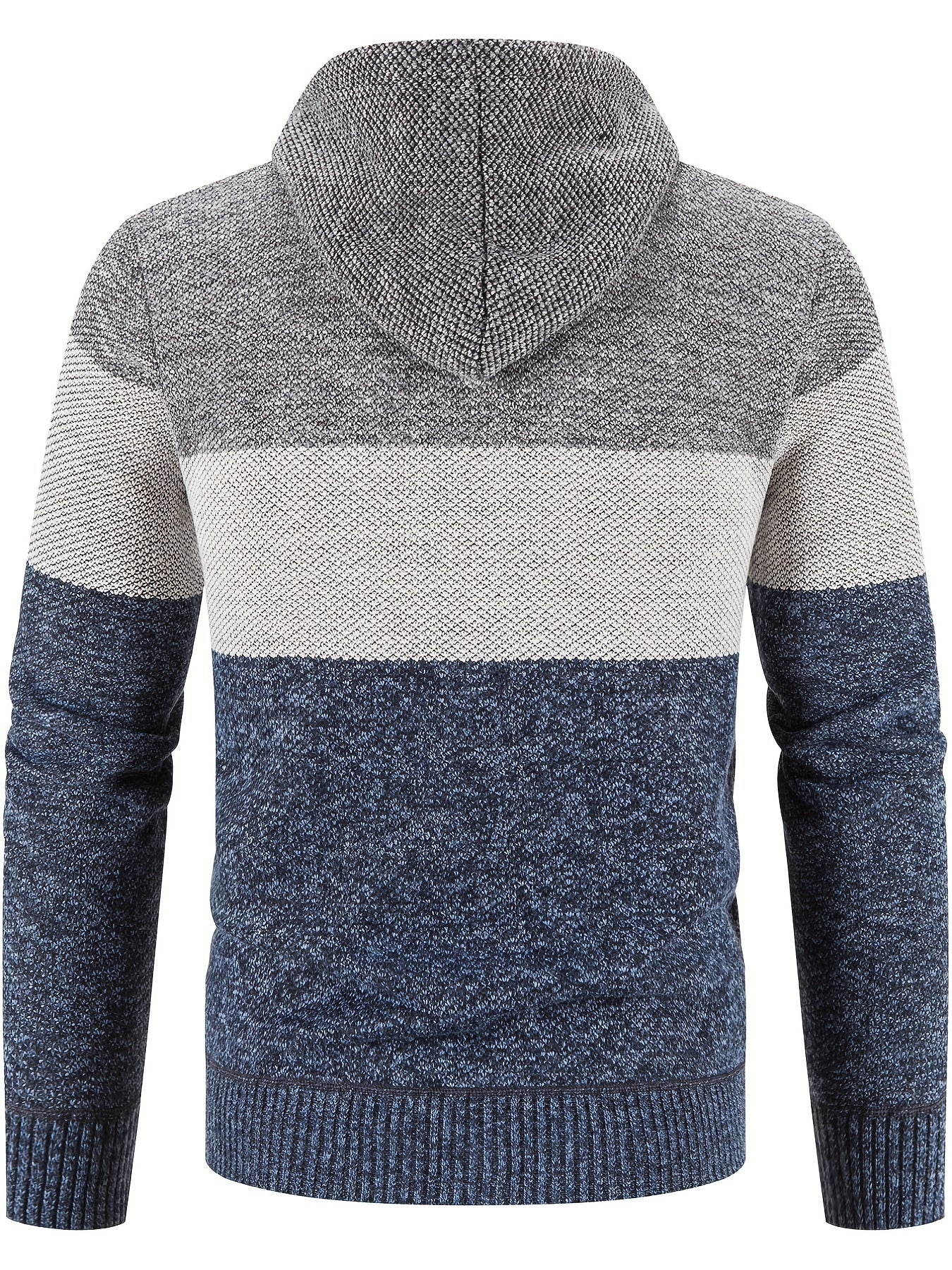 Men's Sherpa Lined Hooded Jacket Thickened Warm Casual Knitted Cardigan