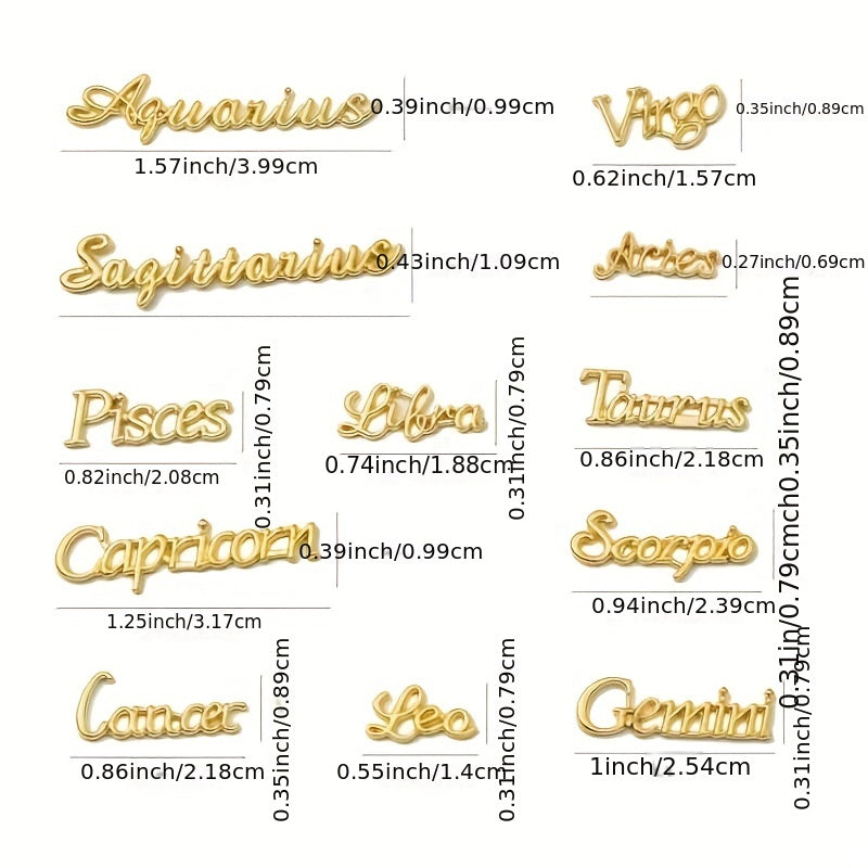 Nail Charms Nail Glitter Sequins Nail Decals With Twelve Constellation Letter