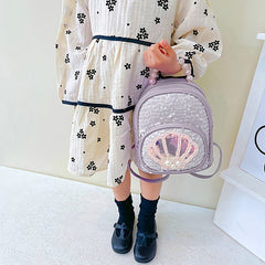 Sequins Backpack for Kids Faux Pearl Handle Bag