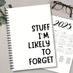 1pc Stuff I'm Likely to Forget Spiral Notebook Journal 100 Pages