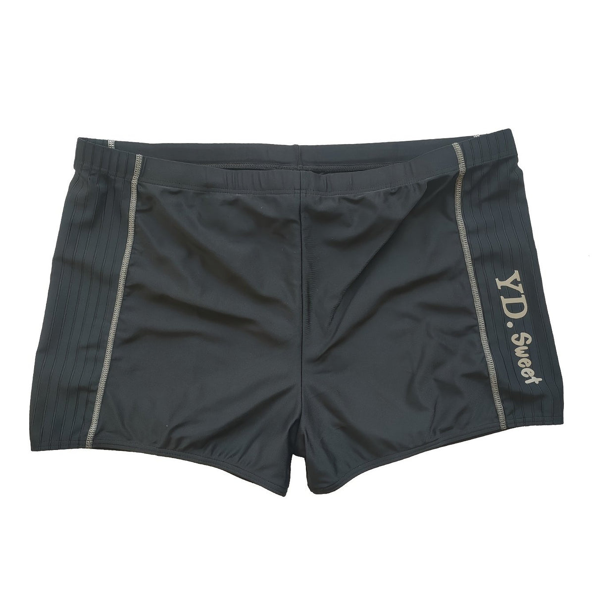 Men's Alphabet Pattern Boxer Swim Trunks High Stretch Swimwear