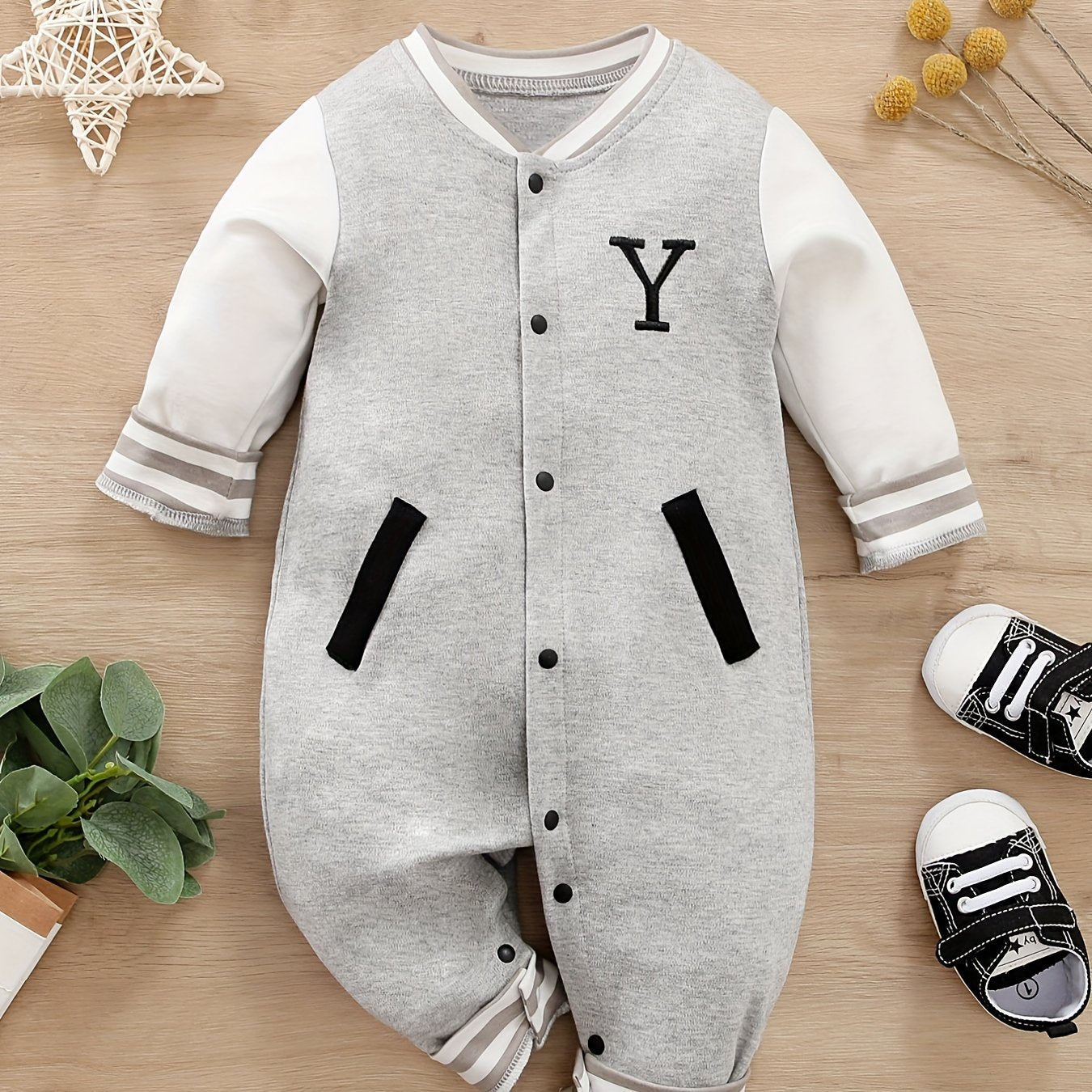 Cute Baby Boy Baseball Bodysuit for Casual Sports