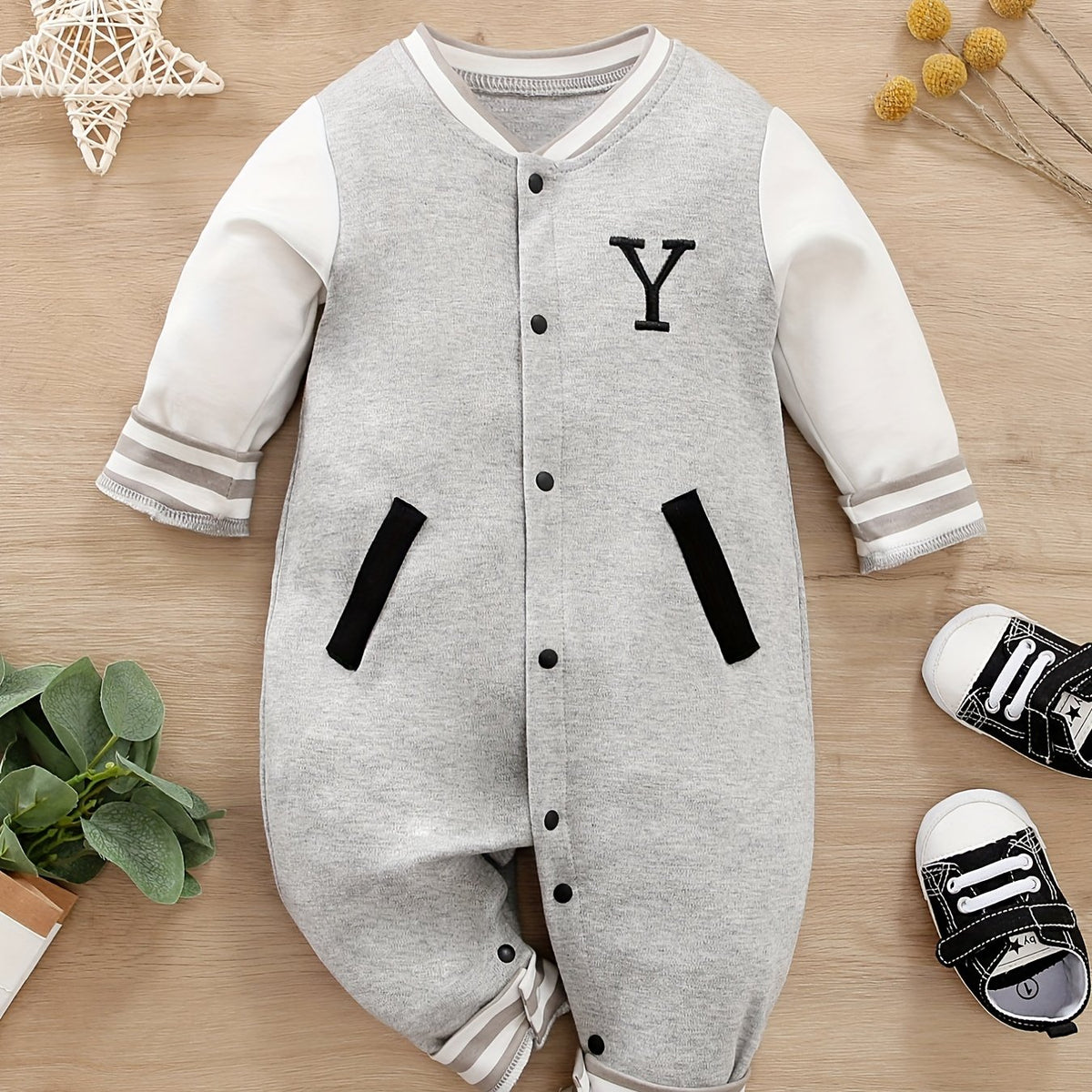 Cute Baby Boy Baseball Bodysuit for Casual Sports