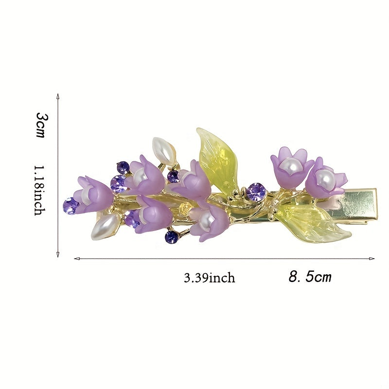 Lily of the Valley Hairpin Spring Clip Leaf Flower Headwear