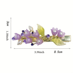 Lily of the Valley Hairpin Spring Clip Leaf Flower Headwear