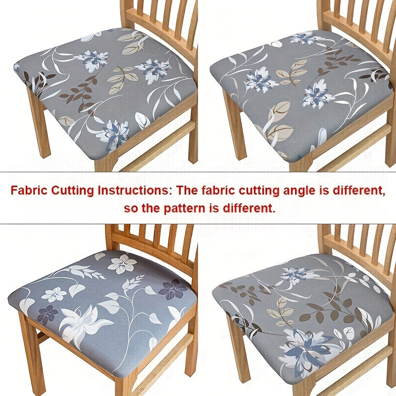 Printed Dining Chair Seat Covers Stretchy Removable Washable Upholstered Chair S