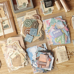 100 Sheets Vintage Scrapbook Paper Scenery & Frame Paper
