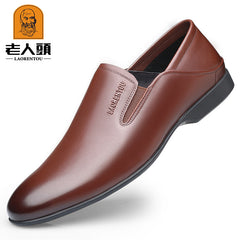 LAORENTOU Men's Leather Pointed Toe Oxford Shoes