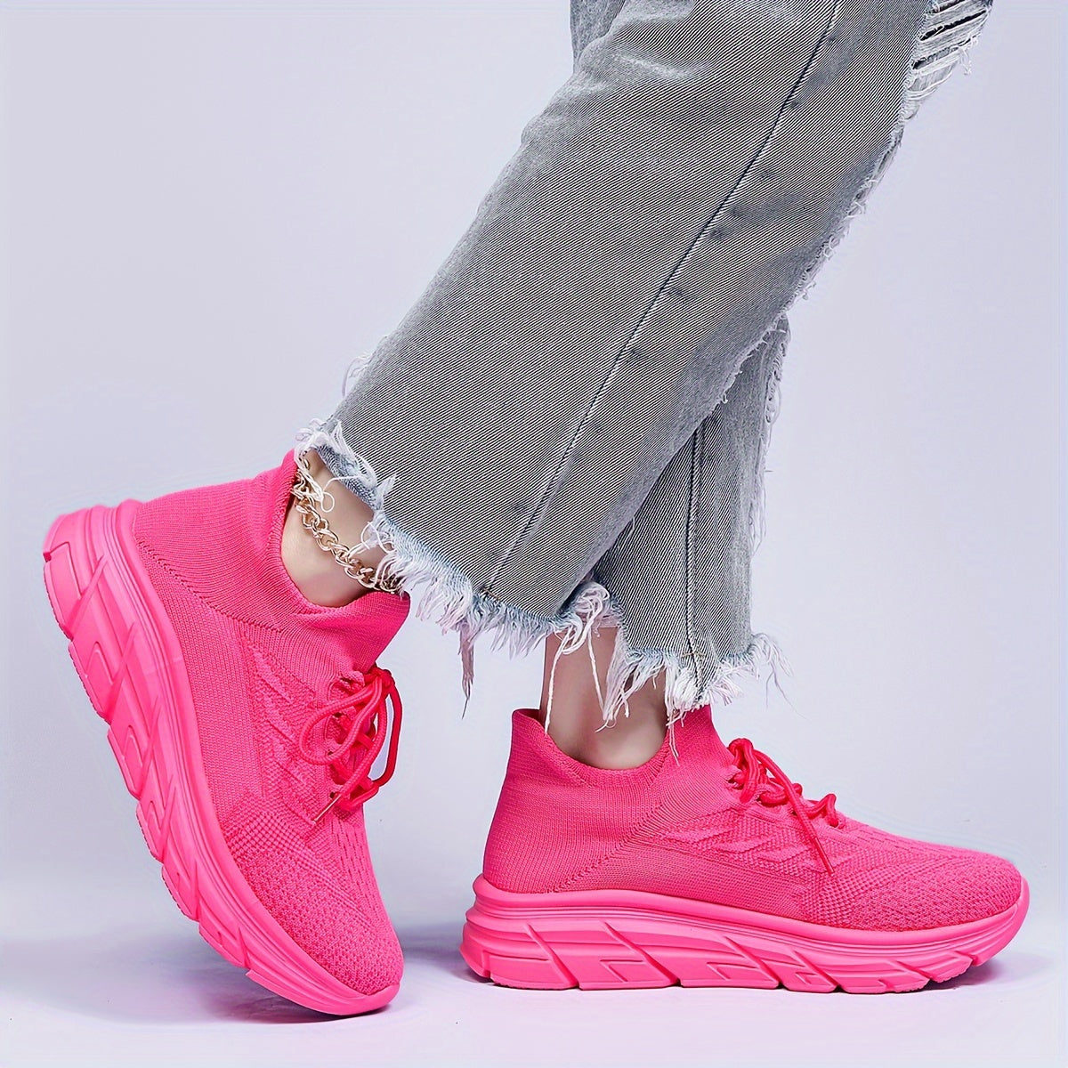 Women's Breathable Running Shoes Thick Bottom Athletic Sneakers