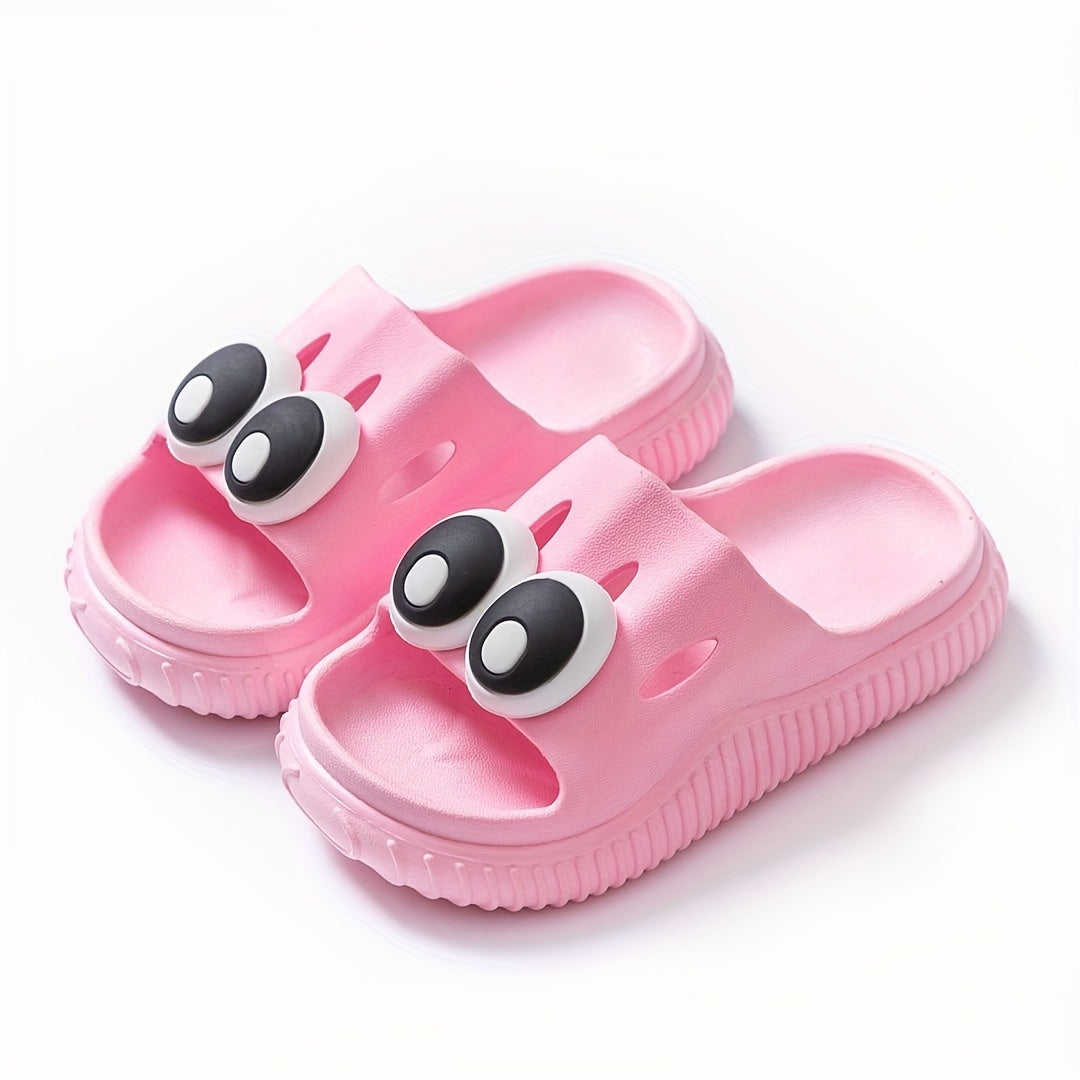 Boys Cartoon Open Toe Slippers Lightweight Comfort Non-slip Indoor Bathroom