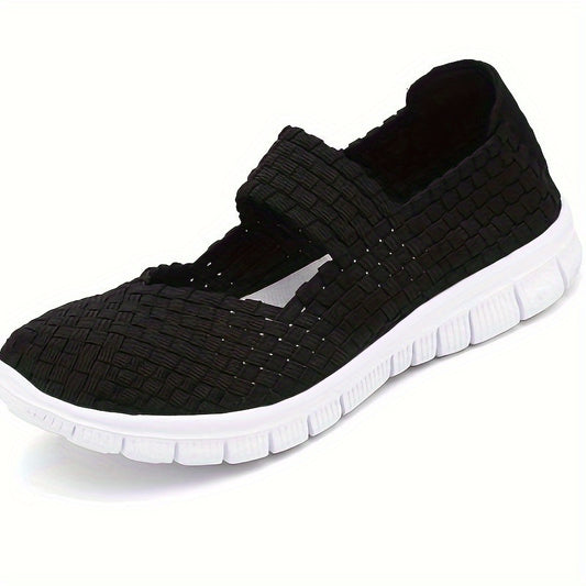 Women's Braided Walking Shoes Comfortable Slip On Casual Sock Shoes