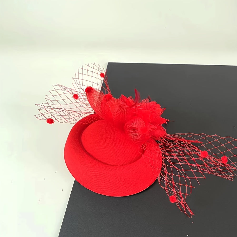 Vintage Feathered Netting Headpiece for Weddings
