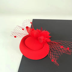 Vintage Feathered Netting Headpiece for Weddings