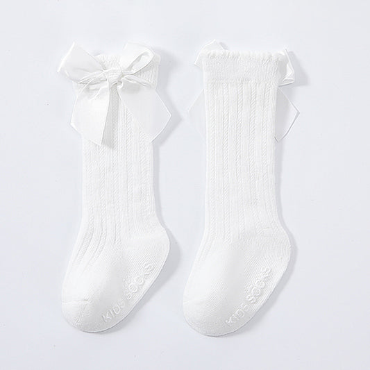 Baby Girls Knee High Socks Bow Ruffled Stockings Newborn Infant Toddlers