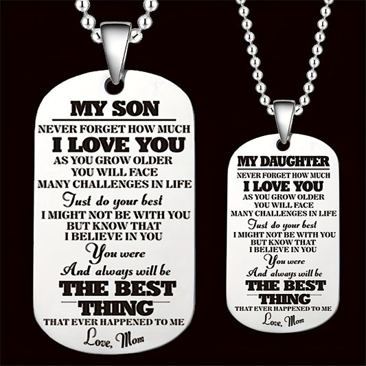 Parent Child Necklace Keychain Gift Mom/Dad To Son/Daughter Pendent