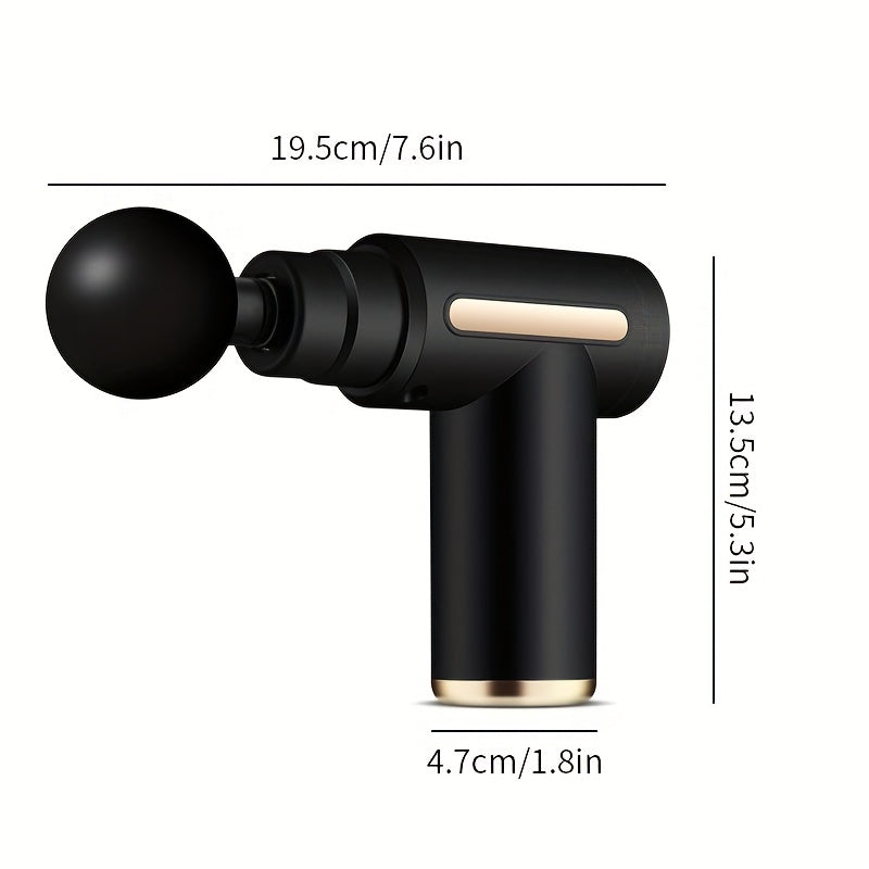 Compact Handheld Massage Gun for Deep Tissue Muscle Relief - 4 Heads