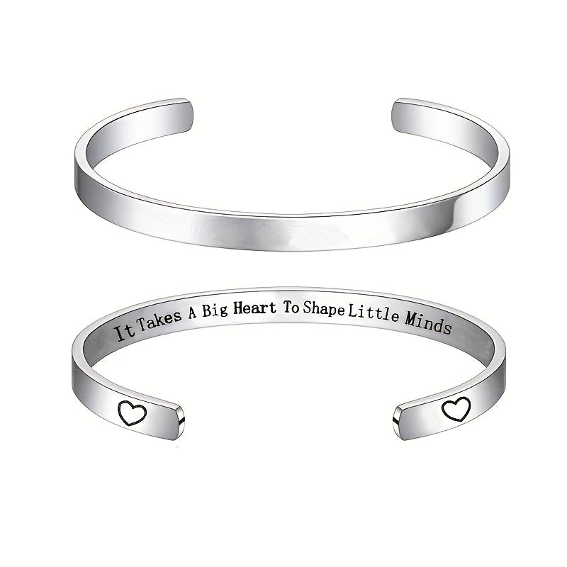 Stainless Steel Letters Cuff Bracelet for Teacher