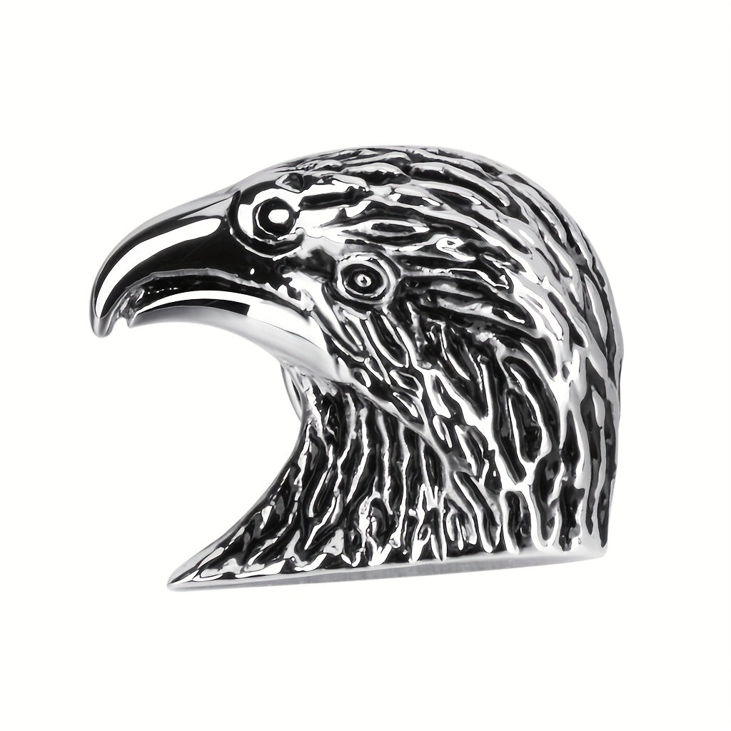 Silver Retro Eagle Head Brooch Men Jewelry Gift Pin Suit Collar Pin Metal Corsag