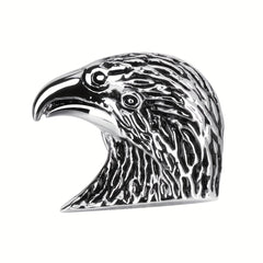 Silver Retro Eagle Head Brooch Men Jewelry Gift Pin Suit Collar Pin Metal Corsag