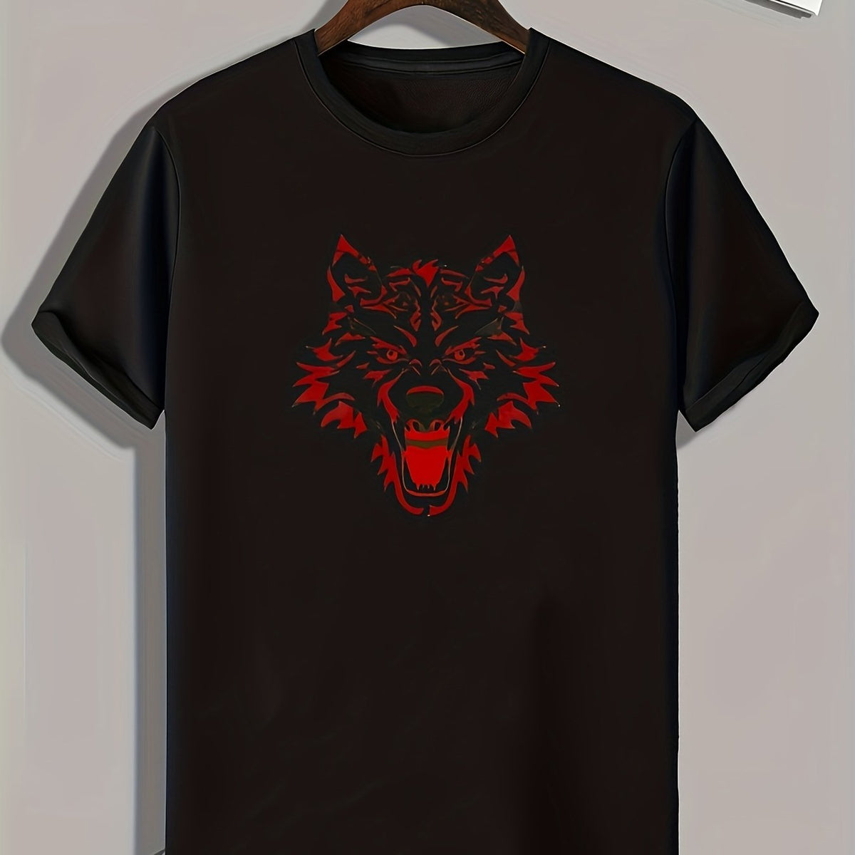 Wolf Print Men's Graphic T shirt for Summer