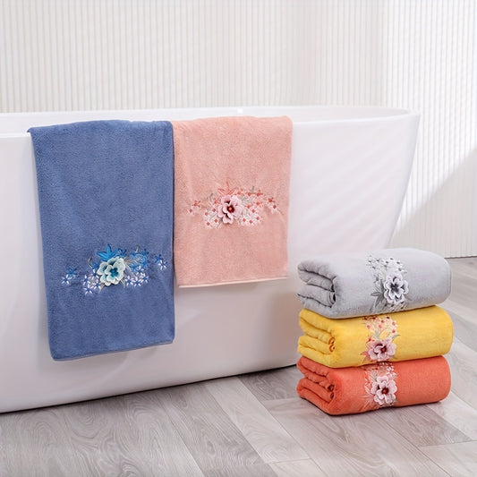 Soft Coral Fleece Bath Towel Quick Dry Absorbent Skin Friendly 55x27in