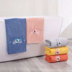 Soft Coral Fleece Bath Towel Quick Dry Absorbent Skin Friendly 55x27in